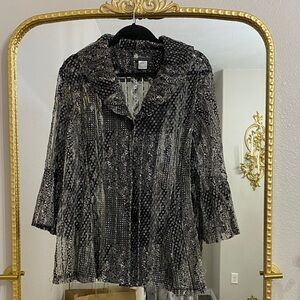 Elegant Black and Gray Women's Top